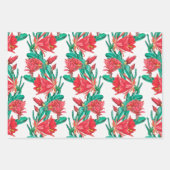 Grünes rotes Kaktusmuster Geschenkpapier Set (Vorderseite)