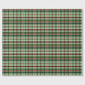 Grünes rotes Karo-Weihnachten Geschenkpapier (Flach)