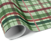Grünes rotes Karo-Weihnachten Geschenkpapier (Rolleneckpunkt)