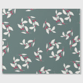 Grünes/Rotes Leaf Weihnachtswrapping-Papier Geschenkpapier (Flach)