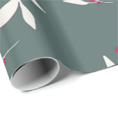 Grünes/Rotes Leaf Weihnachtswrapping-Papier Geschenkpapier (Rolleneckpunkt)