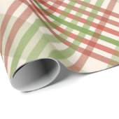 Grünes rotes Muster Kariertes Weihnachtswappenpapi Geschenkpapier (Rolleneckpunkt)