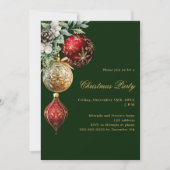 Grünes Rotes Party Einladung (Vorderseite)