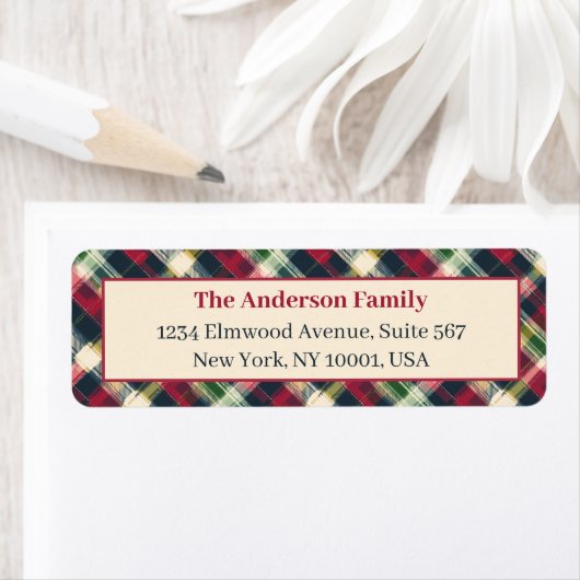 Grünes rotes Tartan-Karo individuelles Weihnachtsf (Insitu)