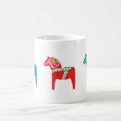 Grünes, rotes und blaues Dalahäst Kaffeetasse (Mittel)