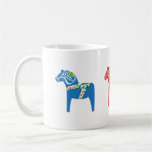 Grünes, rotes und blaues Dalahäst Kaffeetasse (Links)