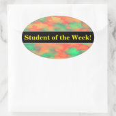 Grünes, rotes Wasserfarbiges Abstraktes Muster Ovaler Aufkleber (Tasche)