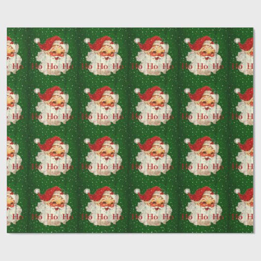 Grünes rotes WeihnachtsmannHo Ho Ho Packpapier (Flach)