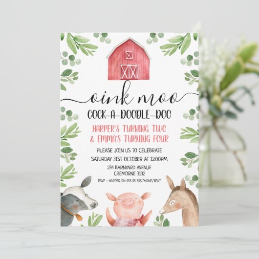 Grünes Rotgelbgewächse Einladung (Stehend Vorderseite)