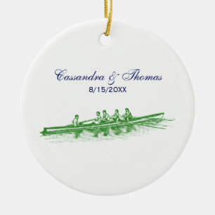 Grünes Rudern Ruderer Crew Team Wassersport Keramik Ornament