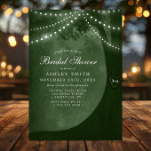 Grünes rustikales Brautparty mit Baumreihenleuchte Einladung