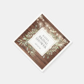 Grünes Rustikales Brautparty mit Holzsaitenleuchte Serviette (Ecke)