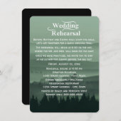 Grünes rustikales Hochzeitsessen der Probe Einladung (Vorne/Hinten)