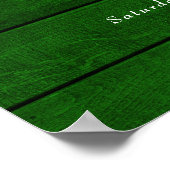 Grünes, rustikales String-Licht-Begrüßungszeichen Poster (Ecke)