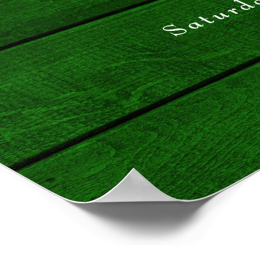 Grünes, rustikales String-Licht-Begrüßungszeichen Poster (Ecke)