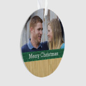 Grünes rustikales Weihnachtsgeschenk Foto Ornament (Vorderseite)