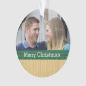 Grünes rustikales Weihnachtsgeschenk Foto Ornament (Vorderseite)