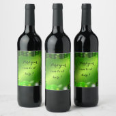 Grünes Satin und Glitzern Party | Benutzerdefinier Weinetikett (Flaschen)