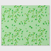 Grünes Scatter Leaf Geschenkpapier (Flach)