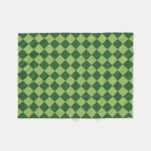 Grünes Schachbrett-Diamantmuster Fleecedecke (Vorderseite (Horizontal))