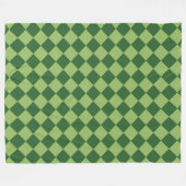 Grünes Schachbrett-Diamantmuster Fleecedecke (Vorderseite (Horizontal))