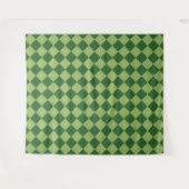 Grünes Schachbrett-Diamantmuster Wandteppich (Vorderseite (Horizontal))