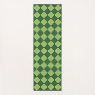 Grünes Schachbrett-Diamantmuster Yogamatte