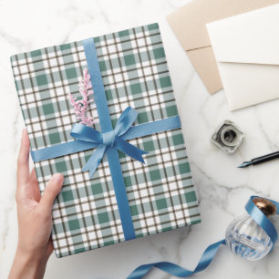 grünes Schachbrettmuster Geschenkpapier