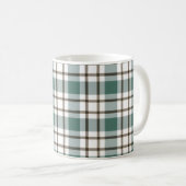 grünes Schachbrettmuster Kaffeetasse (VorderseiteRechts)