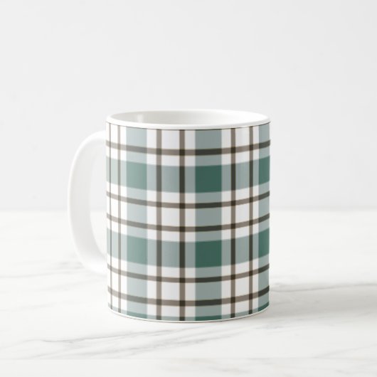 grünes Schachbrettmuster Kaffeetasse (Vorderseite Links)