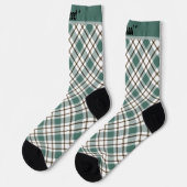 grünes Schachbrettmuster Socken (Linkes Detail)