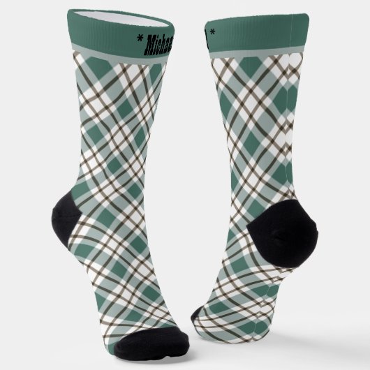 grünes Schachbrettmuster Socken (Gewinkelt)