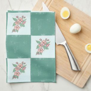 Grünes Schachtel, Blumenküche Teetücher Geschirrtuch