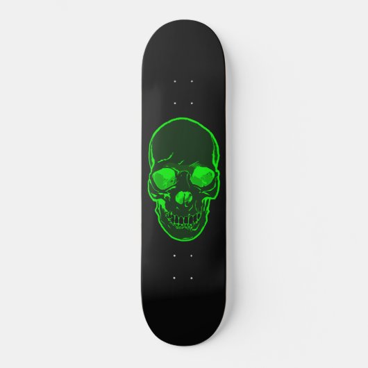 Grünes Schädel-Grafik-Skateboard für Jungen u. Skateboard (Vorderseite)