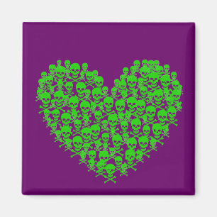 Grünes Schädelherz Magnet