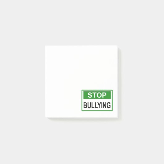Grünes Schild gegen Mobbing Post-it Klebezettel (Vorderseite)