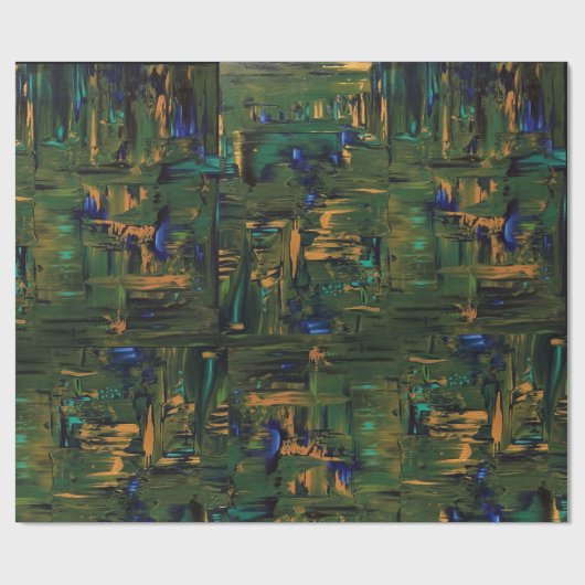 Grünes Schimmer-Packpapier Geschenkpapier (Flach)