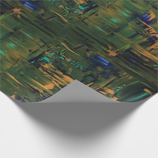 Grünes Schimmer-Packpapier Geschenkpapier (Ecke)