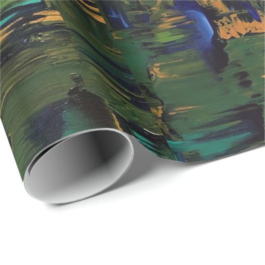 Grünes Schimmer-Packpapier Geschenkpapier (Rolleneckpunkt)