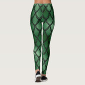 Grünes Schlangenmuster Leggings (Rückseite)
