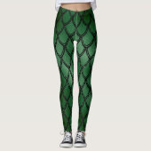 Grünes Schlangenmuster Leggings (Vorderseite)