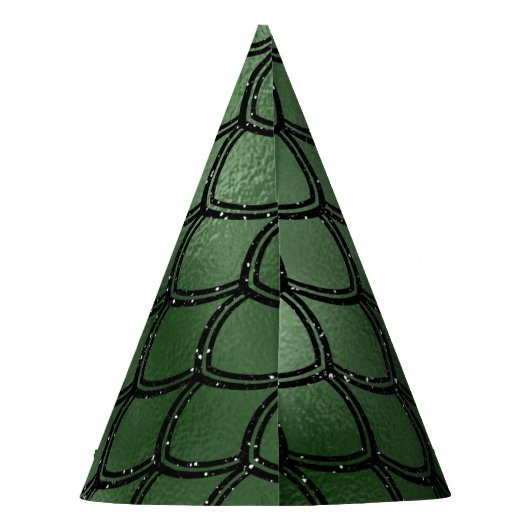 Grünes Schlangenmuster Partyhütchen (Rückseite)