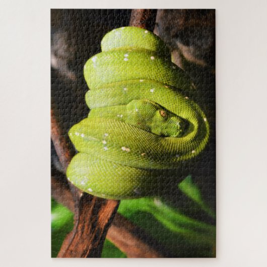 Grünes Schlangenreptil Puzzle (Vertikal)