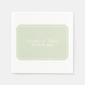 Grünes, schlicht elegantes Papier Napkins Serviette (Vorderseite)