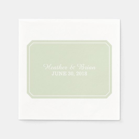 Grünes, schlicht elegantes Papier Napkins Serviette (Vorderseite)