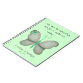 Grünes Schmetterlings-Notizbuch Notizblock (Linke Seite)