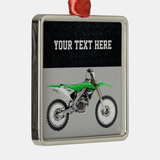 Grünes Schmutz-Fahrrad trägt Ornament Aus Metall (Rechts)