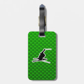 Grünes Schnee-Skifahren Gepäckanhänger (Rückseite vertikal)