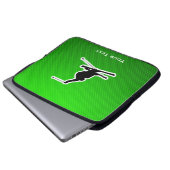 Grünes Schnee-Skifahren Laptopschutzhülle (Vorne Knopf)