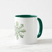 Grünes Schneeflocken-Weihnachten Tasse (VorderseiteRechts)